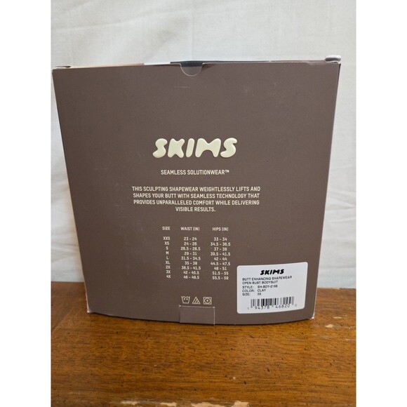 SKIMS Butt Enhancing Shapewear Open Bust Mid Thigh Bodysuit Sz 3X Clay New Open - Picture 7 of 9